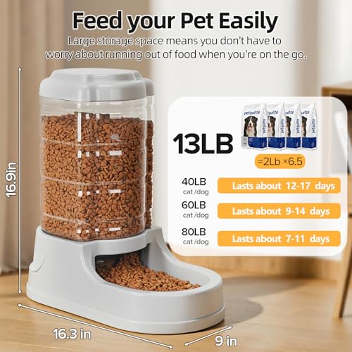 Kenond 9.5L Gravity Large Dog Feeder, Automatic Dog Food Dispenser, Suitable for Indoor/Outdoor - color: 2.5 Gallon dog feeder