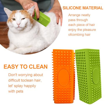 2pcs Pet Hair Remover, Dog Cat Block Roller Cleaner, Car Carpet Cleaner Brush for Small Animals, Pet Hair Removal Tool for Interior, Furniture, Sofa, Car Seat (Blue+Green) - color: Blue+Green