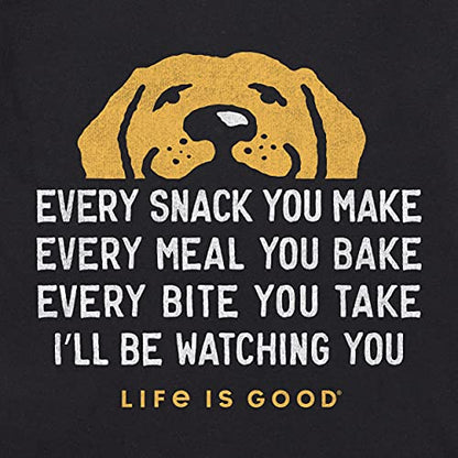 Life is Good. Mens Crusher Tee I'll Be Watching You, Darkest Blue - color: Jet Black, size: Large