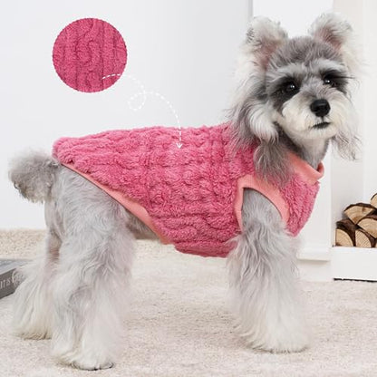 XPUDAC 3 Pack Dog Sweater, Dog Winter Coat with Cute Pattens Pullover Stretchy Fleece Pet Sweaters for Small Medium Dogs Girl boy-M（Pink-Hot Pink-Purple - color: Pink-Hot pink-Purple, size: Medium
