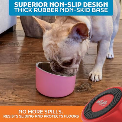 Master Pet Supply Stainless Steel Slanted Dog Cat Food Bowl - 8 oz Heavy Duty - Crimson Flame, Double Wall Insulated, Non-Slip Elevated Bowl for French Bulldogs Pugs Cats, Anti Rust Dishwasher Safe - color: Crimson Flame, size: 1 Cup (8 oz)