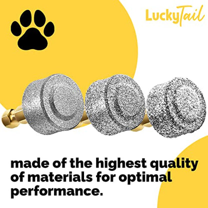 LUCKY TAIL - Dog Nail Grinder - Regular, Hard & Soft Replacement Head - Small & Large Dogs - Premium Quality - Diamond Tip Drill Bit - Professional Dog Nail Trimmers - Grooming Kit - 3 Pack - size: Three Pack