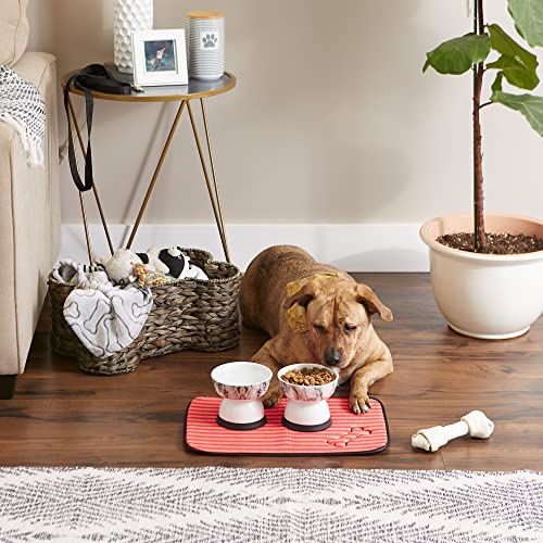 Bone Dry Machine Washable, Ultra Absorbent Pet Mat, 12x18", Red Stripe - color: Red Stripe, size: 12"L x 18"W