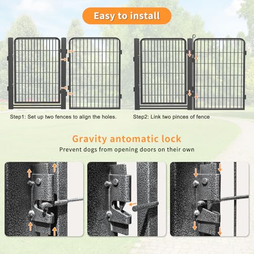 Low Threshold Dog Playpens Fence Indoor, 40 inch 28 Panels Heavy Duty Metal Outdoor Pet Playpen for Large/Medium/Small Dogs, Tall Dog Play Exercise Pens Outside - color: 28 Panels-40 Inch