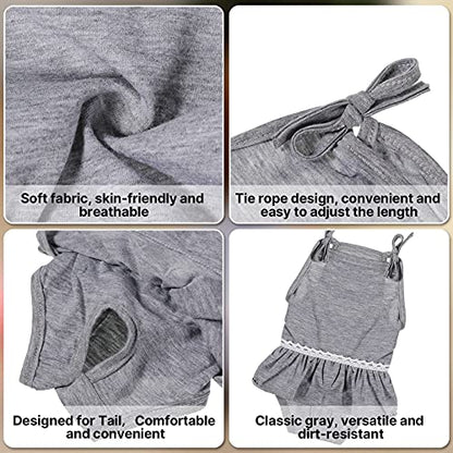 3 Pieces Reusable Female Dog Diapers with Adjustable Suspender Washable Doggy Sanitary Panties Dog Period Diapers Puppy Underwear Jumpsuits for Heat Cycle Female Doggie Pet(S) - size: S