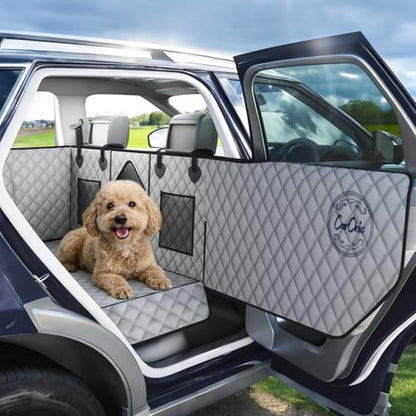 Dog Car Seat Cover for Back Seat - Waterproof Pet Hammock with Embedded Insert Door Protectors, 600D Oxford Scratch-Proof,Belt Opening,Machine Washable for Cars, SUVs,Small - Trucks - size: Medium for Cars / SUVs / Small-size Trucks