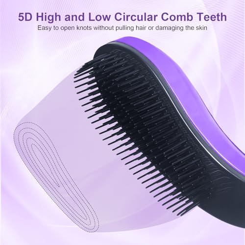Small Dog Brush - Puppy Hair Brush- Grooming Tool for Teddy, Yorkies, Maltese, Shih Tzu, Chihuahua (Purple) - color: Purple
