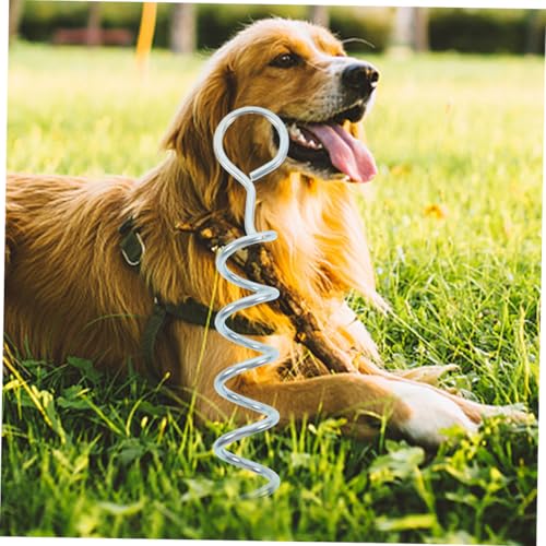 Toddmomy 6pcs Heavy Duty Spiral Dog Tie Out Stake Sturdy Ground Anchor for Dogs Portable Lawn Stake Stable Performance for Outdoor Use Grass