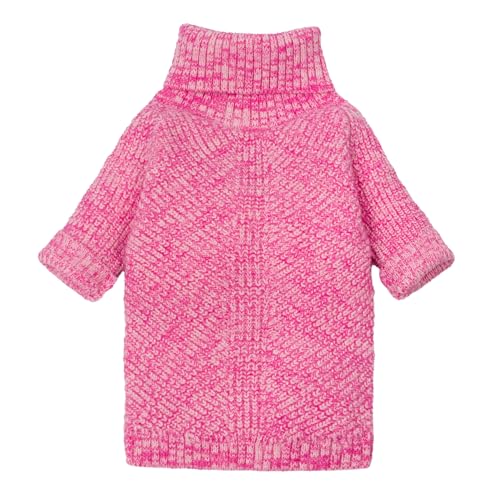 Fitwarm Knitted Turtleneck Dog Sweater, Cozy Dog Winter Clothes for Small Dogs Girl, Holiday Pet Outfit, Heather Pink, Small - color: Heather Pink, size: Small