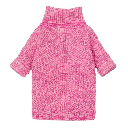 Fitwarm Knitted Turtleneck Dog Sweater, Cozy Dog Winter Clothes for Small Dogs Girl, Holiday Pet Outfit, Heather Pink, Small - color: Heather Pink, size: Small