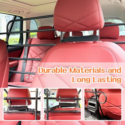 Dog Car Barrier, Adjustable Universal Vehicle Pet Barrier for Cars, Trucks, SUVs - Moves with Your Vehicle Seats, 42"–61" Width Adjustable SUV Dog Barrier for Back Seat