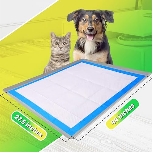 TidyFriend Reusable Silicone Dog Training Tray for 27.5” x 44” Pads, Washable Puppy Potty Station, No-Spill Heavy Duty Pee Pad Holder for Dogs - Easy to Clean & Travel Friendly (Light Grey) - color: Light Grey