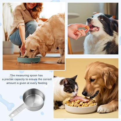 2PCS 1/2 Cup Dog Food Scoop, 125ml Stainless Steel Half Cup Measuring Scoop, Durable Dishwasher Safe Pet Food Scoops for Feeding Pet, Wet and Dry Ingredients