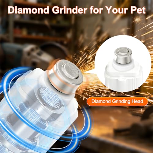 2-in-1 Dog Nail Grinder & Cat Nail Clippers Trimmers for Large Medium Small Dogs Cats Claw Trimmer Quick Sensor with 2 LED Lights Safety Guard USB Rechargeable Dogs Nail Trimmer (White) - color: White