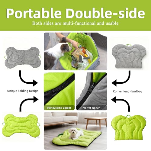 Outdoor Dog Bed for Car Travel Dog Bed Mat - Portable Foldable Reversible Pet Mat, Washable All-Season Cooling Mat for Dogs Camping, Car, Indoor & Outdoor Double-Sided Anti-Grabbing