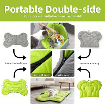 Outdoor Dog Bed for Car Travel Dog Bed Mat - Portable Foldable Reversible Pet Mat, Washable All-Season Cooling Mat for Dogs Camping, Car, Indoor & Outdoor Double-Sided Anti-Grabbing