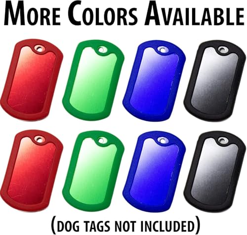 Bulk Military GI Dog Tag Silencer Rubber Silicone Cover, Blue, 10 pc