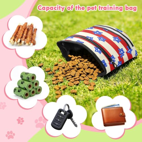 Star Water-Resistant Dog Treat Pouch, 3 Ways to Wear Treat Bag with Magnetic Closure & Reflective Strip, Hands-Free for Pet Training, Walking