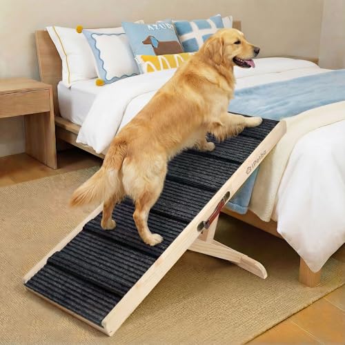 Dog Ramp for Bed & Couch for Small & Medium Dogs - Joint-Friendly, Anti-Slip, Adjustable, Odor-Free, Up to 70 lbs - size: Medium
