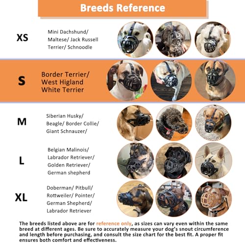 BARKLESS Dog Muzzle, Basket Muzzle for Biting, Chewing and Scavenging, Humane Cage Mouth Cover, Perfect for Grooming and Training Small Aggressive Reactive Dogs (S, Brown) - size: Small