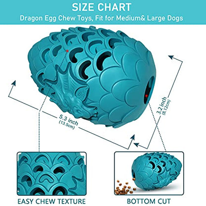 Dragon Egg Dog Chew Toys for Aggressive Chewers - Toughest Indestructible Dog Toys for Aggressive Heavy Chewers Lifetime Replacement, Tough Dogs Toys for Medium Large Bully Breed - color: Large 5.3IN Blue