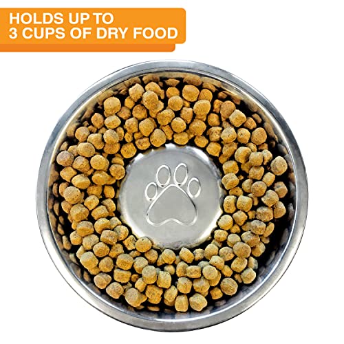 Neater Feeder Deluxe Mess Proof Dog Bowls Elevated for Large Breeds – Made in USA – No Spill Raised Slow Feeder Elevated Dog Bowl Stand, Stainless Steel Food and Water Bowl Set, Cappuccino - color: Cappuccino, size: Large with Slow Feed Bowl