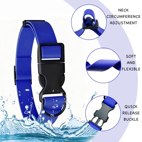 Waterproof Dog Collar Durable and Easy to Clean Rubber Dog Collars Odor-Proof Fits Small Medium Large Dogs (Blue, Small (9.5-14.2” Neck)) - color: Blue, size: Small (9.5 -14.2” Neck)