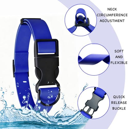 Waterproof Dog Collar Durable and Easy to Clean Rubber Dog Collars Odor-Proof Fits Small Medium Large Dogs (Blue, Large (15.4-24.8” Neck)) - color: Blue, size: Large (15.4 - 24.8” Neck)