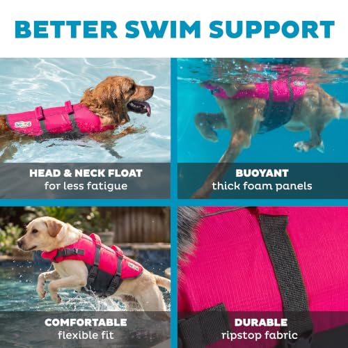 Outward Hound Granby Splash Pink Dog Life Jacket, Large - color: Pink, size: Large (Chest Girth: 28"-32")
