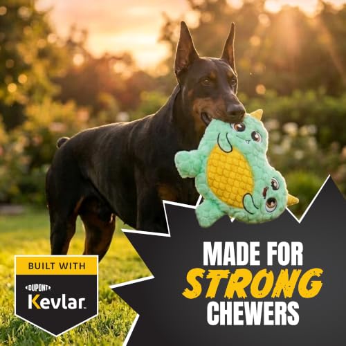 Bite Force - Large Durable & Strong Dog Toy Blue Two Headed Monster with Squeaker, Kevlar-Reinforced for Aggressive chewers. - color: Regular - Double Monster