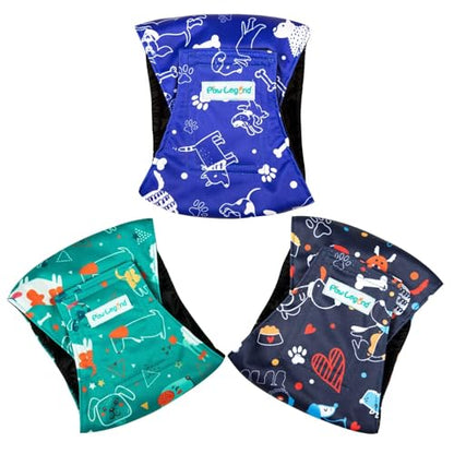 Paw Legend Washable Dogs Diapers Male Dog Belly Bands for Male Dogs Diapers Reusable Puppy & Doggie Diapers Male - color: Cute Dog, size: X-Small