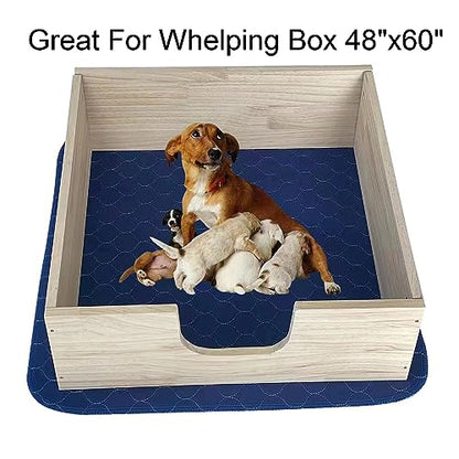 2Pack Dog Pads Washable 53”x65”,Pee Pads Waterproof,Anti Skid for Whelping Training - size: 2Pack 53”x65”