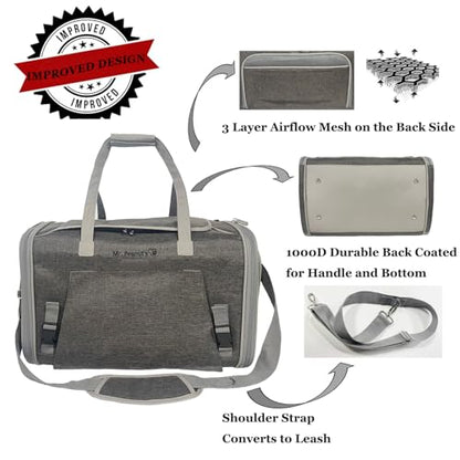 Mr. Peanut's Gold Series Standard Size Airline Compliant Expandable Pet Carrier V3.0 (Deja Blue) - color: Deja Blue