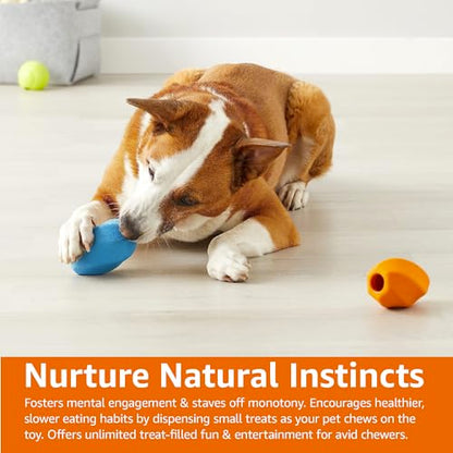 Amazon Basics Interactive Durable Natural Rubber Dog Treat Dispensing Enrichment Chew Toy for Medium Dogs, Multi Color, 2-Pack - size: Medium