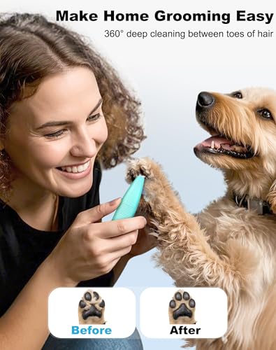 Dog Grooming Clippers, Dog Paw Trimmer with Detachable Ceramic Blade for Trimming Small Areas of Pet's Hair, Low Noise Paw Grooming Shaver for Cat's Eyes Face Ears Paws (Blue)