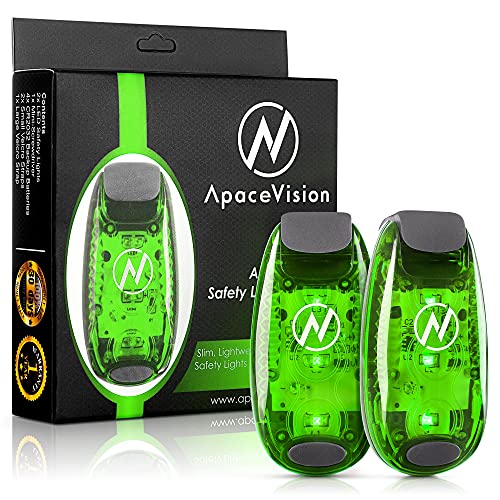 LED Safety Light (2 Pack) - Clip On Strobe/Running Lights for Runners, Dog, Bike, Walking, Boat, Kayak, Stroller and More - High Visibility Accessories for Your Reflective Gear, Bicycle - color: Green