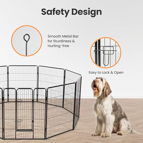 Simple Deluxe Dog Playpen Outdoor Indoor, 40 Inch 4 Panels Dog Fence for Small Dogs Puppy, Perfect Dog Pen for Camping, Yard, RV, Garden Fence, Black - size: 40 Inch 4 Panels