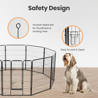Simple Deluxe Dog Playpen Outdoor Indoor, 40 Inch 6 Panels Dog Fence for Small Dogs Puppy, Perfect Dog Pen for Camping, Yard, RV, Garden Fence, Black - size: 40 Inch 6 Panels