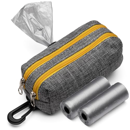 Premium Dog Poop Bag Holder for Leash - Convenient Dog Poop Bag Dispenser with Durable Design - Stylish Accessory for Easy Cleanup - Ideal for Dogs, Puppies, and Outdoor Walks - Grey - color: Grey