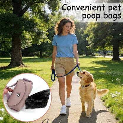 Pet Poop Bag Dispenser with Clip, Portable Waste Bag Holder, 5 Colors Available, 3.9 x 2.4 x 1.2 inches (Light Blue) - color: Light Blue