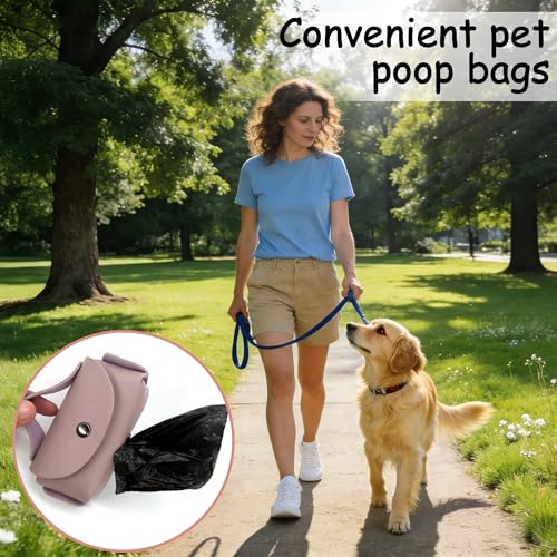 Pet Poop Bag Dispenser with Clip, Portable Waste Bag Holder, 5 Colors Available, 3.9 x 2.4 x 1.2 inches (Black) - color: Black