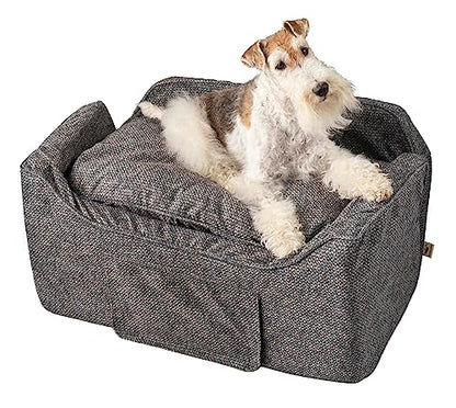 Snoozer Luxury Lookout Pet Car Seat, Large Luxury II, Navy Mutt - color: Merlin Pewter, size: Large