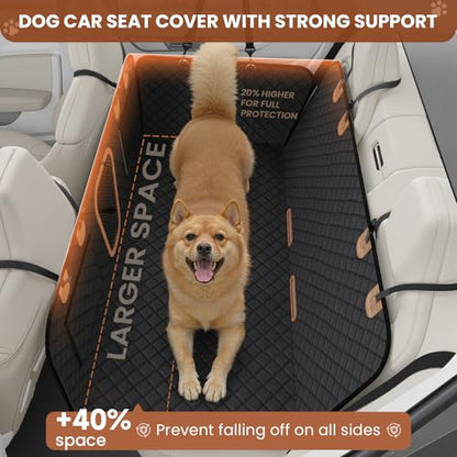 A-Pce 2025 Upgraded 600D Oxford Dog Car Seat Cover for Pets, Waterproof Scratch Resistant Nonslip Back Seat Protector, Heavy Duty Durable Pet Travel Hammock for Sedan SUV, Black - size: Standard