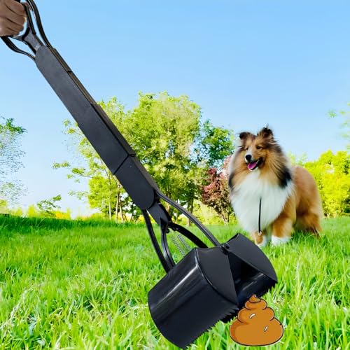 ienjoyed 2-Pack Pooper Scooper for Large Small Dogs Heavy Duty, 32" Long Handle Poop Scoop for Yard, Grass, Gravel, Dog Poop Grabber with High Strength Material - size: 32-inch(2-Piece)