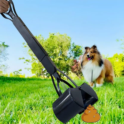 ienjoyed 2-Pack Pooper Scooper for Large Small Dogs Heavy Duty, 32" Long Handle Poop Scoop for Yard, Grass, Gravel, Dog Poop Grabber with High Strength Material - size: 32-inch(2-Piece)