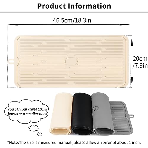 Ptlom Pet Placemat for Dog and Cat, Anti-Slip Waterproof Dogs Feeding Mat Prevent Food and Water Overflow, Bowl Mats Suitable for Medium and Small Pets, Beige, Silicone - color: Beige