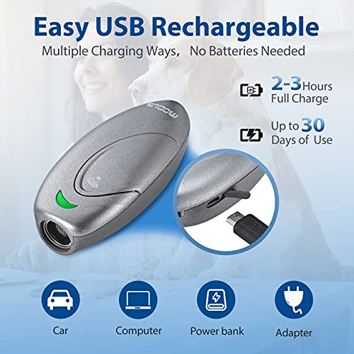 MODUS Dog Barking Control Devices 3 Modes Ultrasonic Dog Training and Anti-Barking Device Rechargeable Dog Barking Deterrent Devices.Alternative to Anti bark collar,Barking Silencer Indoor and Outdoor - color: Grey Dog Barking Deterrent Devices