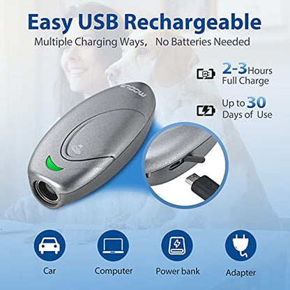 MODUS Dog Barking Control Devices 3 Modes Ultrasonic Dog Training and Anti-Barking Device Rechargeable Dog Barking Deterrent Devices.Alternative to Anti bark collar,Barking Silencer Indoor and Outdoor - color: Grey Dog Barking Deterrent Devices