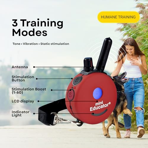 E-Collar ET-300 / ET-302 Dog Training Collar System with Remote - 1/2 Mile Range - Waterproof, Vibration, Sensation - Includes eOutletDeals Pet Towel (1 Dog System - ET-300 RED) - size: 1 Dog System - ET-300 RED