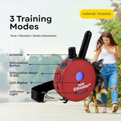 E-Collar ET-300 / ET-302 Dog Training Collar System with Remote - 1/2 Mile Range - Waterproof, Vibration, Sensation - Includes eOutletDeals Pet Towel (1 Dog System - ET-300 RED) - size: 1 Dog System - ET-300 RED